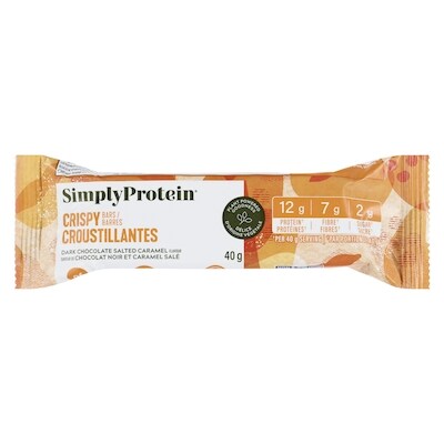 Simply Protein Barre Collation Chocolat Noir Et Caramel Salé Saveur 40 g, 7,50 $/100g