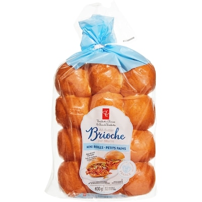 President's Choice Brioche Mini Rolls 400 g, $1.25/100g