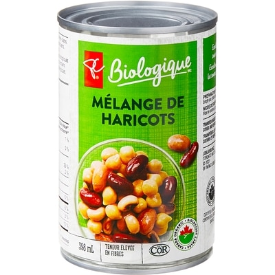 PC Biologique Mélange de haricots 398 ml, 0,50 $/100ml