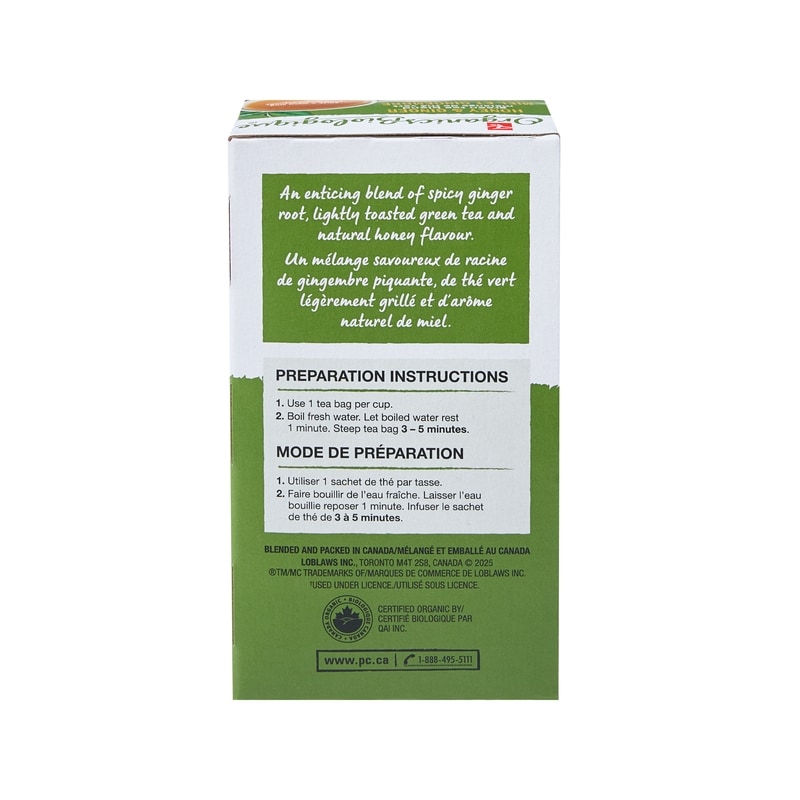 Honey and Ginger Green Tea Blend, Organic