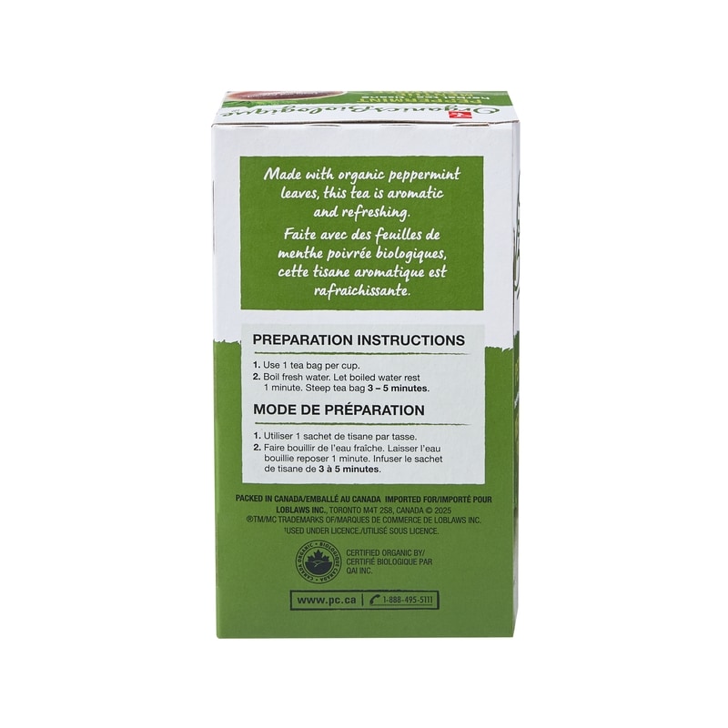 Peppermint Herbal Tea, Organic