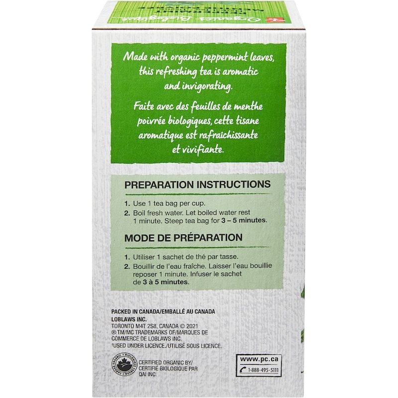 Peppermint Herbal Tea, Organic