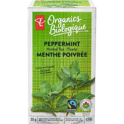 PC Biologique Tisane de menthe poivrée 20 ea, 0,25 $/1ch