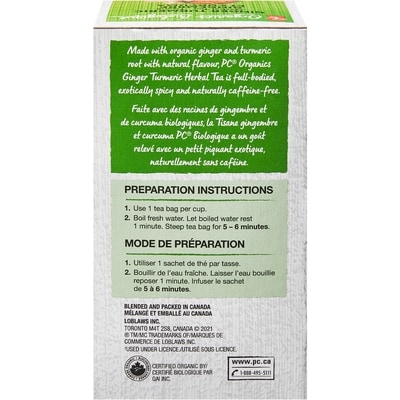 Ginger Turmeric Herbal Tea, Organic