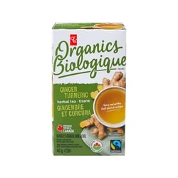 PC Biologique Tisane gingembre et curcuma Biologique 20 ea, 0,25 $/1ch