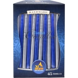 Ner Mitzvah Hanukah Candles, Blue & Silver 1 ea, $19.99/1ea