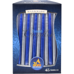 Ner Mitzvah Bougies de Hanoukka (bleues et argentées métallisées) 1 ea, 12,99 $/1ch
