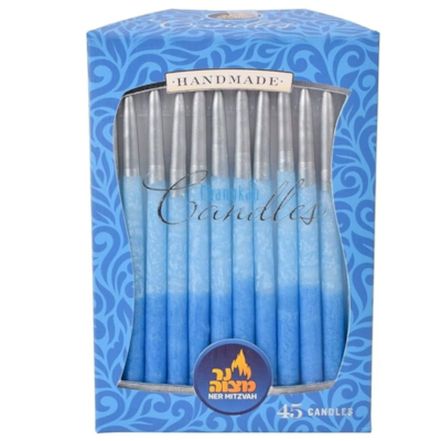 Ner Mitzvah Chanukah Candles (Decorated Blue With Silver Tip) 1 ea, $12.99/1ea