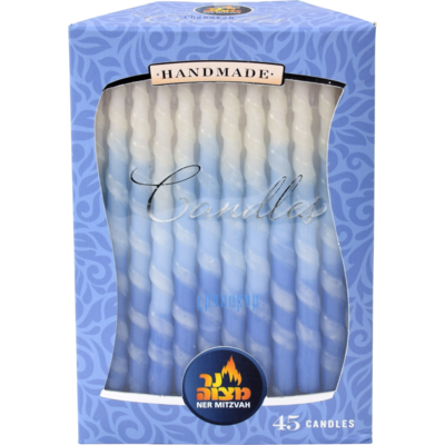 Ner Mitzvah Chanukah Candles (Blue & White Spiral) 1 ea, $12.99/1ea