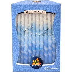 Ner Mitzvah Bougies de Hanoukka spirales bleues et blanches 1 ea, 19,99 $/1ch