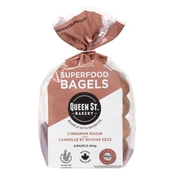 Queen St. Bakery Cinnamon Raisin Superfood Bagels 464 g, $2.15/100g