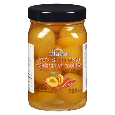 Diana Apricots In Halves In Light Syrup 720 ml, $0.69/100ml