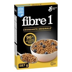 General Mills Fibre Un, Croquante Originale, Céréales pour le Petit-Déjeuner Riches en Fibres et en Grains Entiers 587 g, 1,36 $/100g