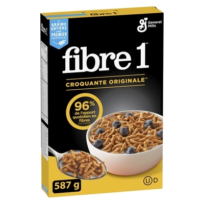General Mills Fibre Un, Croquante Originale, Céréales pour le Petit-Déjeuner Riches en Fibres et en Grains Entiers  587 g, 1,11 $/100g