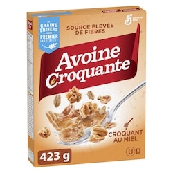 General Mills Avoine Croquante aux Miel, Céréales Pour le Petit-Déjeuner Riche en Fibres, Grains Entiers 423 g, 1,06 $/100g