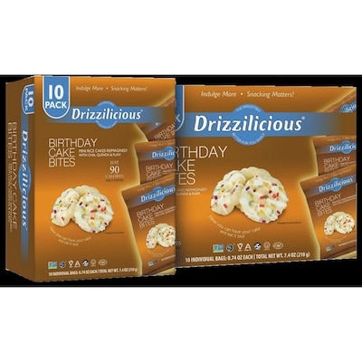 Drizzilicious Bouchées au gâteau d'anniversaire 210 g, 6,66 $/100g