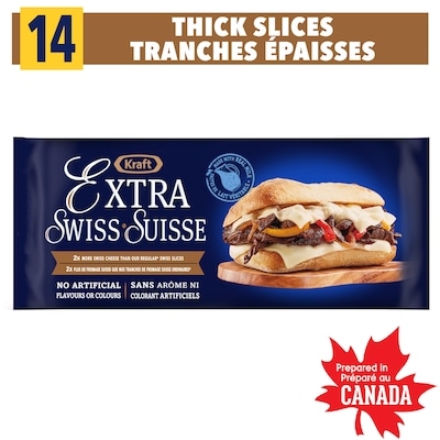 Kraft Extra Swiss Slices 390 g, $2.18/100g