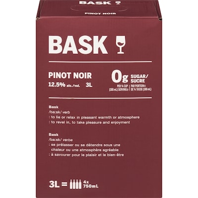 BASK Pinot Noir Wine (ID required at pick-up) 3 l, $1.45/100ml