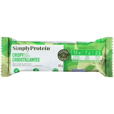 Simply Protein Mint Chocolate Chip Snack Bar 40 g, $7.50/100g
