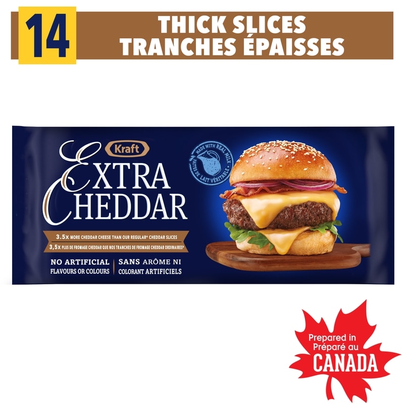 Tranches de cheddar extra