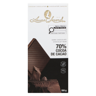 Laura Secord Barre de chocolat noir, 70% de cacao 100 g, 3,50 $/100g