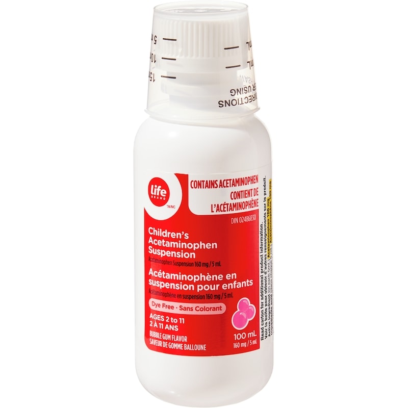 Bubble Gum Flavour Children's Acetaminophen Suspension 160 mg