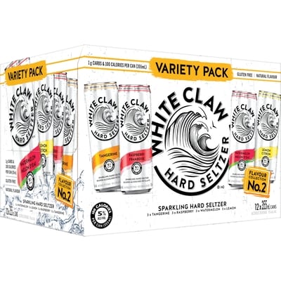 WHITE CLAW Sparkling Hard Seltzer Variety Pack, 12 Cans (ID required at pick-up) 12x355.0 ml, $0.75/100ml