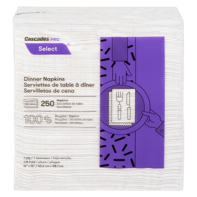 Cascades 1 Ply Dinner Napkins 12 ea, $0.44/1ea