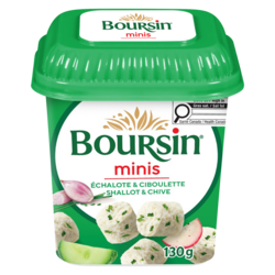 Boursin Minis Shallot & Chive 39 % M.F. Fresh Soft White Cheese 130 g, $4.62/100g