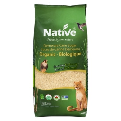 Native Sucre de canne Demerara biologique 1 kg, 0,65 $/100g