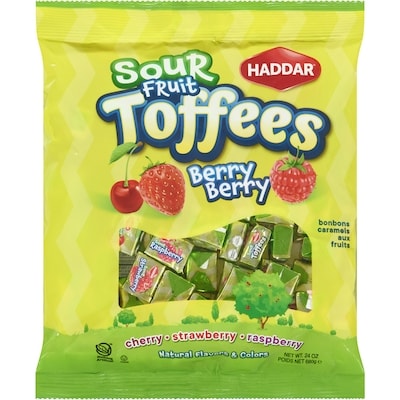 Haddar Sour Fruit Toffees Berry Berry 680 g, $1.62/100g