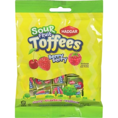Haddar Sour Fruit Toffees Berry Berry 100 g, $1.99/100g