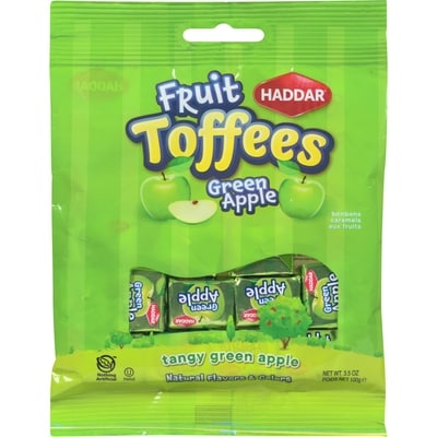 Haddar Fruit Toffees Green Apple 100 g, $1.99/100g