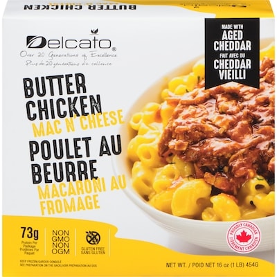 Delcato Mac N' Cheese Butter Chicken 454 g, $2.09/100g