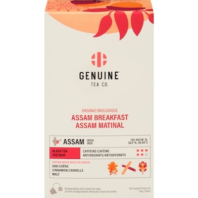 Genuine Tea Thé Noir Assam Matinal Biologique 1 ea, 9,99 $/1ch