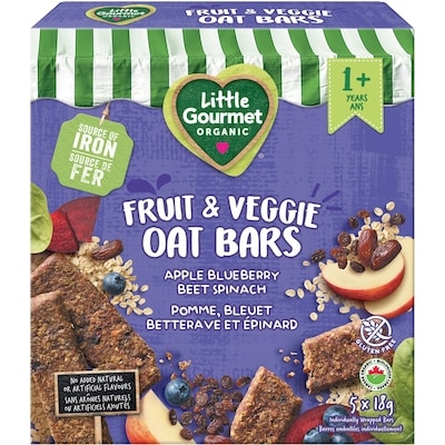 Baby Gourmet Organic Fruit & Veggie Oat Bars Apple Blueberry Spinach 90 g, $4.99/100g