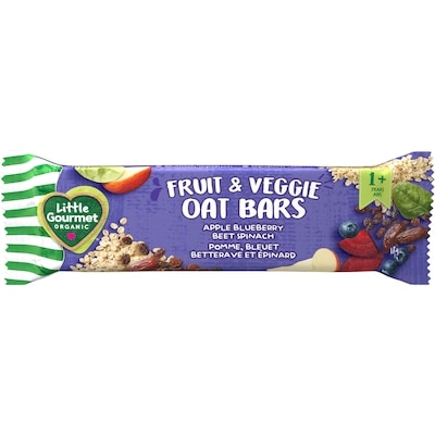 Barres à l'avoine bio fruits et légumes pomme, bleuet betterave et épinard