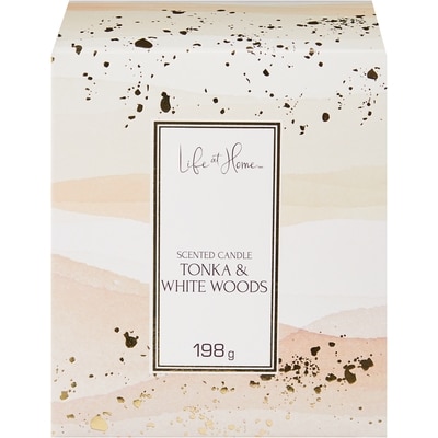 Life at Home Scented Candle Tonka & White Woods 1 ea, $10.00/1ea