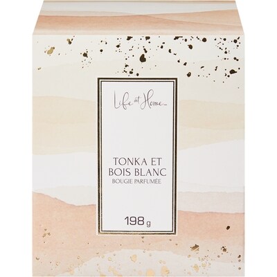 Life at Home Bougie parfumée – Tonka et bois blancs 1 ea, 10,00 $/1ch