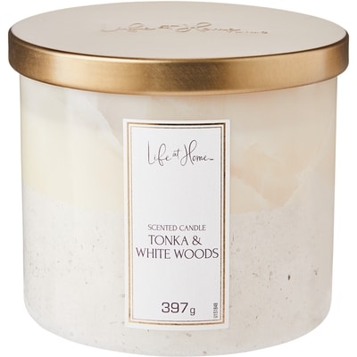 Life at Home Scented Candle Tonka & White Woods 1 ea, $12.00/1ea