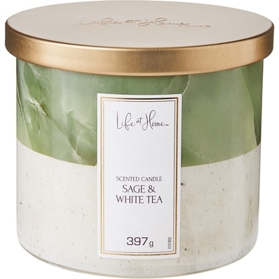 Life at Home Scented Candle Sage & White Tea 1 ea, $12.00/1ea