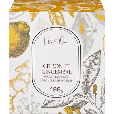 Life at Home Bougie parfumée – Citron et gingembre 1 ea, 10,00 $/1ch