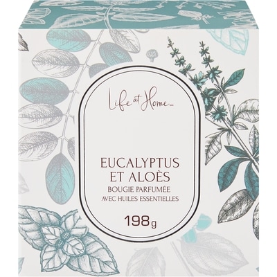Life at Home Bougie parfumée – Eucalyptus et aloès 1 ea, 10,00 $/1ch