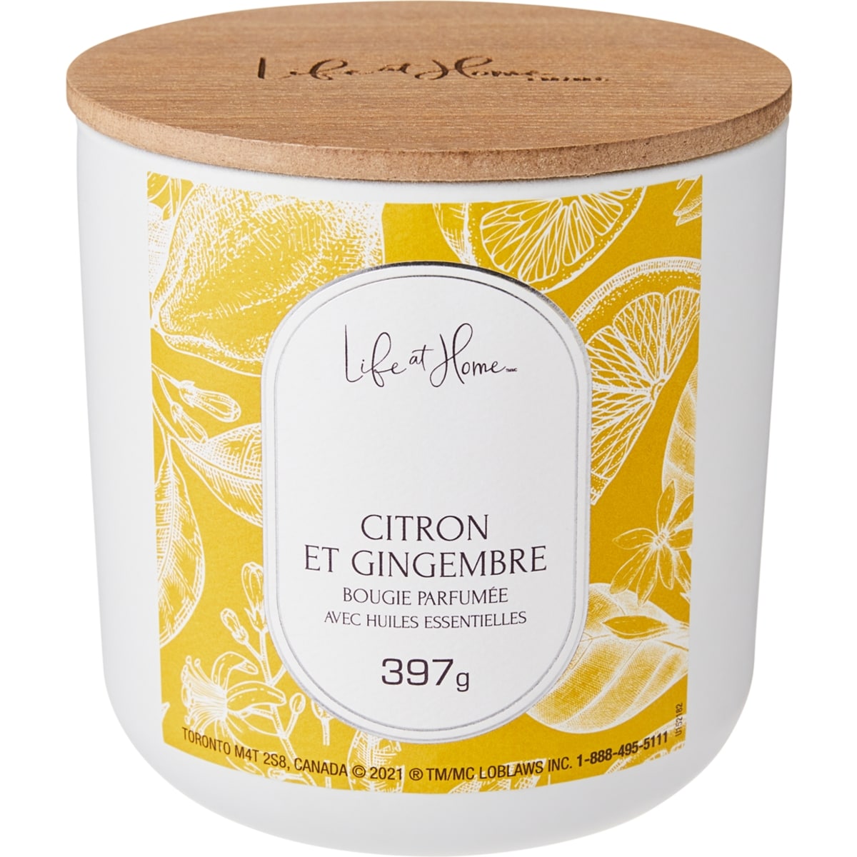 Life at Home Bougie parfumée – Citron et gingembre 1 ea, 7,45 $/1ch