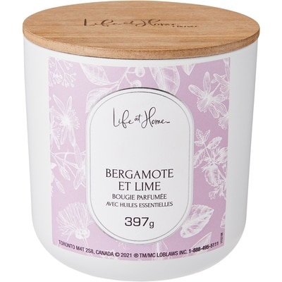 Life at Home Bougie parfumée – Bergamote et lime 1 ea, 16,00 $/1ch