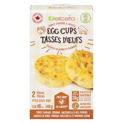 Delcato Turkey Sausage & Cheese Egg Cups 140 g, $2.49/100g