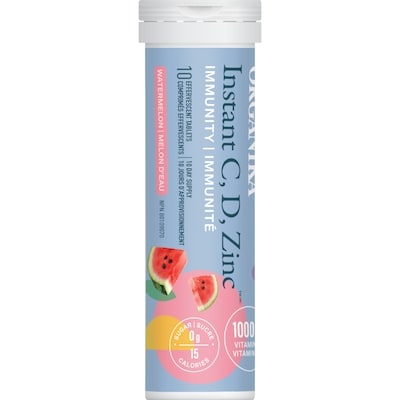 Organika Instant c, d, zinc immunité melon d'eau 10 ea, 0,95 $/1ch