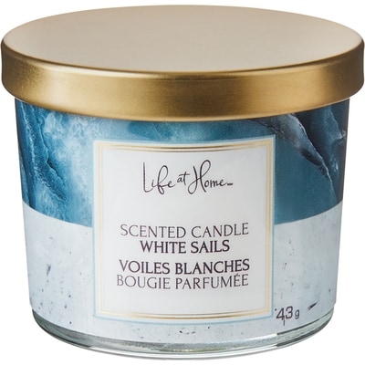 Life at Home Bougie parfumée – Voiles blanches 1 ea, 2,00 $/1ch