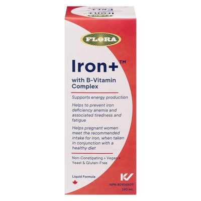 Flora Iron + With B-Vitamin Complex 240 ml, $8.33/100ml