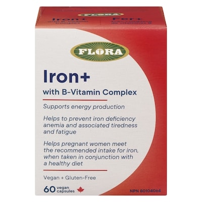 Flora Iron + With B-Vitamin Complex 60 ea, $0.31/1ea